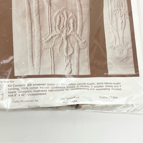 Vintage Cathy Candlewickery Needlecraft Embroidery Craft Kit Iris Bell Pull - Picture 2 of 5